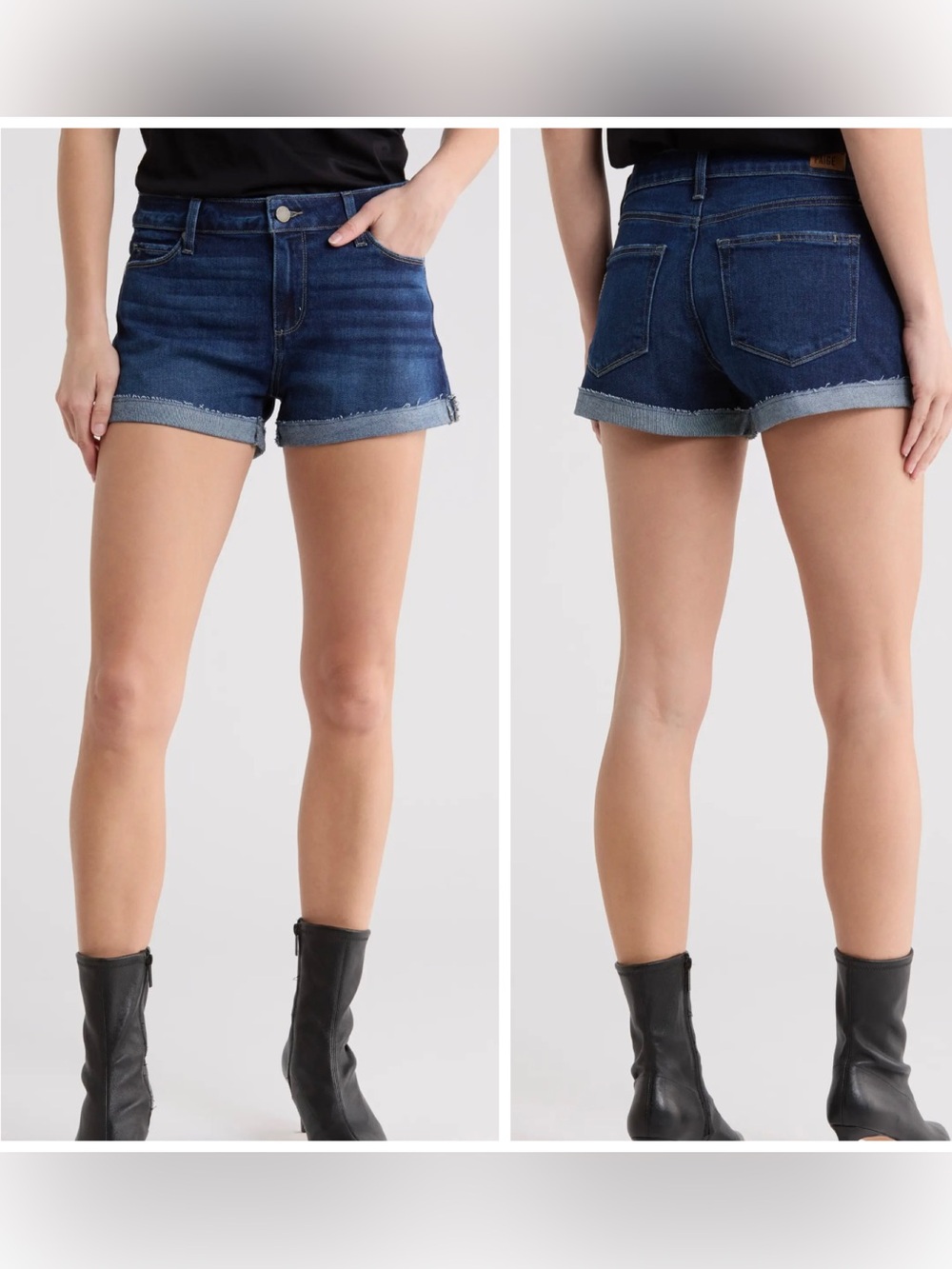 PAIGE Jimmy Jimmy Short Shorts Sz 29 Cuffed Dark Denim Stretch
